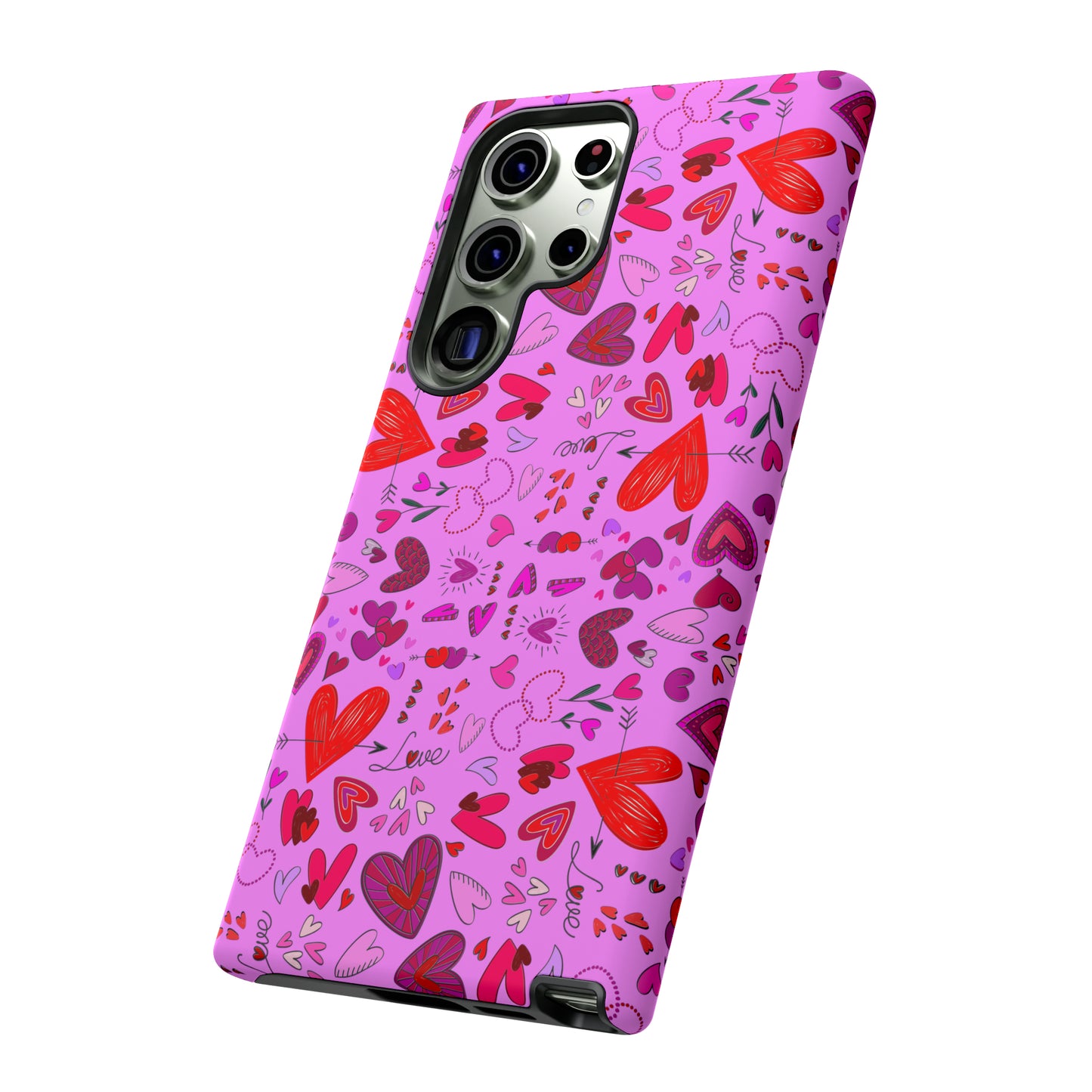 Heart Doodles - Fuschia Pink ff8eff - Tough Cases