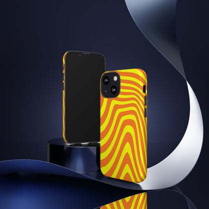 Retro wavy - yellow and orange - Tough Cases