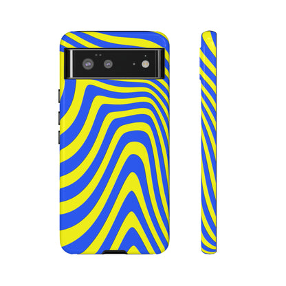 Retro wavy - yellow and blue - Tough Cases