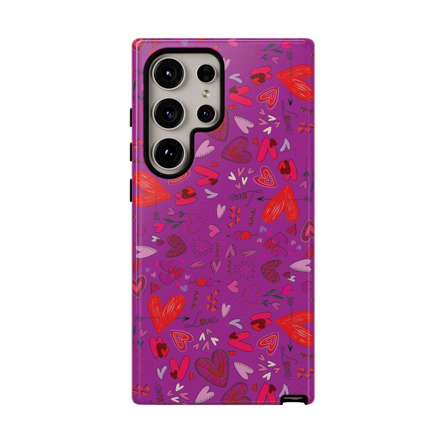 Heart Doodles - Deep Magenta B805AE - Tough Cases