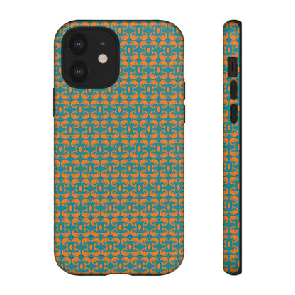 Playful dolphins - Orange - Aqua 008E97 - Tough Cases