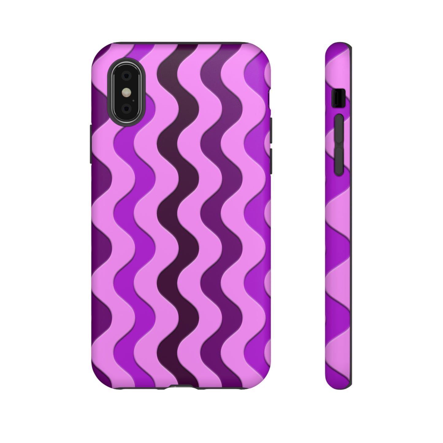 Vertical retro wavy purple and pink - Tough Cases