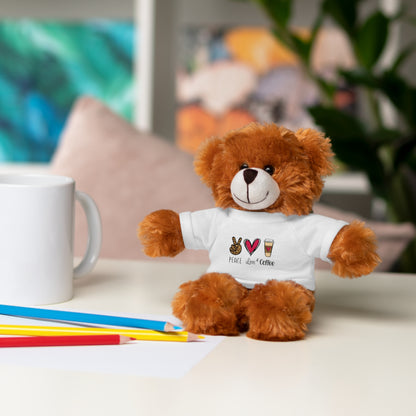 Peace Love and Coffee - Stuffed Animals with Tee