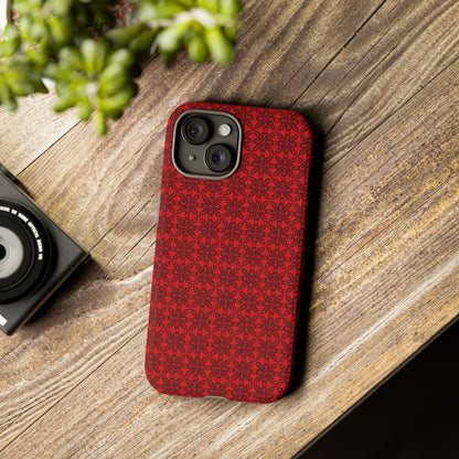 Vibrant Kaleidoscope - Black - Scarlet - Tough Cases