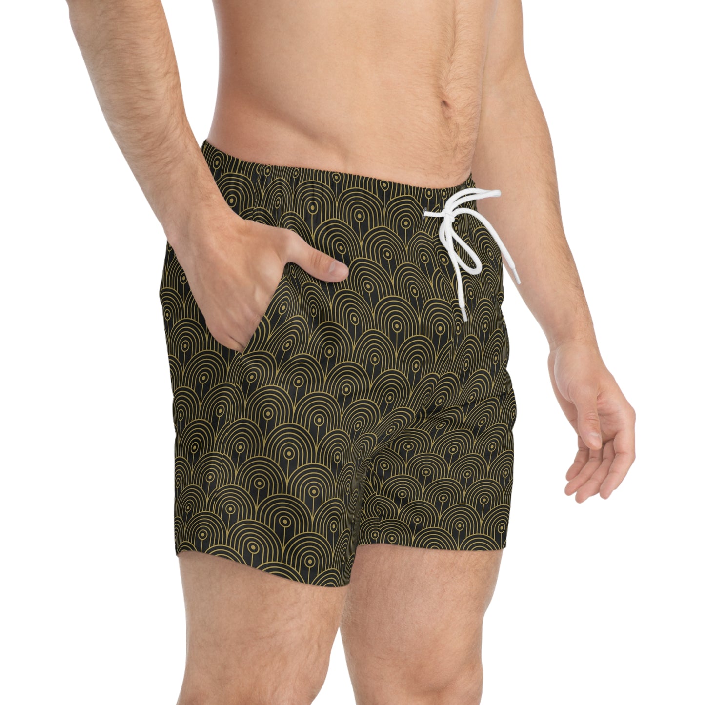 Art Deco 10 - Black 000000 - Swim Trunks