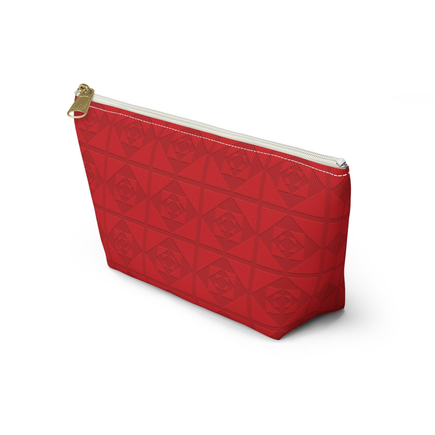 Embossed Geometric Pattern - Accessory Pouch w T-bottom