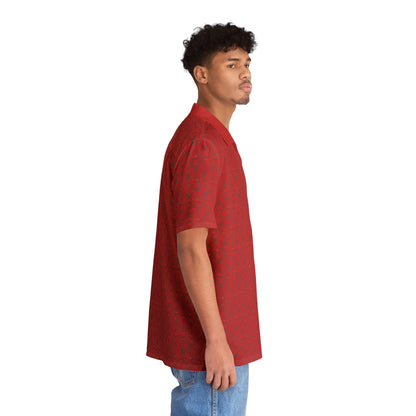 Anchors Away - Red - Dark Red ca1028 - Men's Hawaiian Shirt