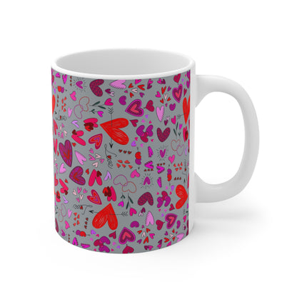 Heart Doodles - Gull Gray a5acaf - Mug 11oz