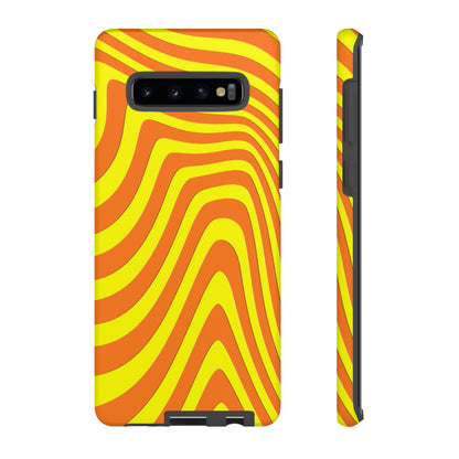 Retro wavy - yellow and orange - Tough Cases