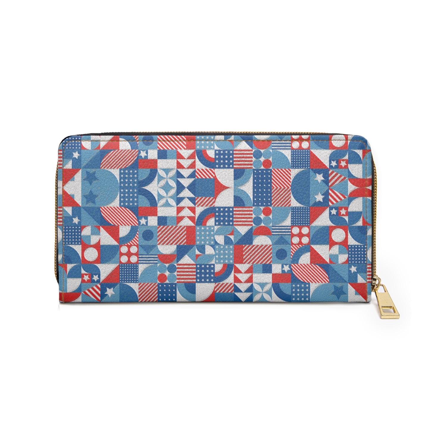 Red White and Blue Bold Pattern - Oil Paint Texture - Zipper Wallet