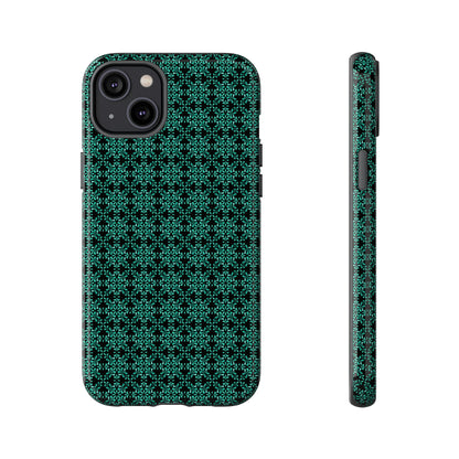 Vibrant Kaleidoscope - Turquoise - Black - Tough Cases