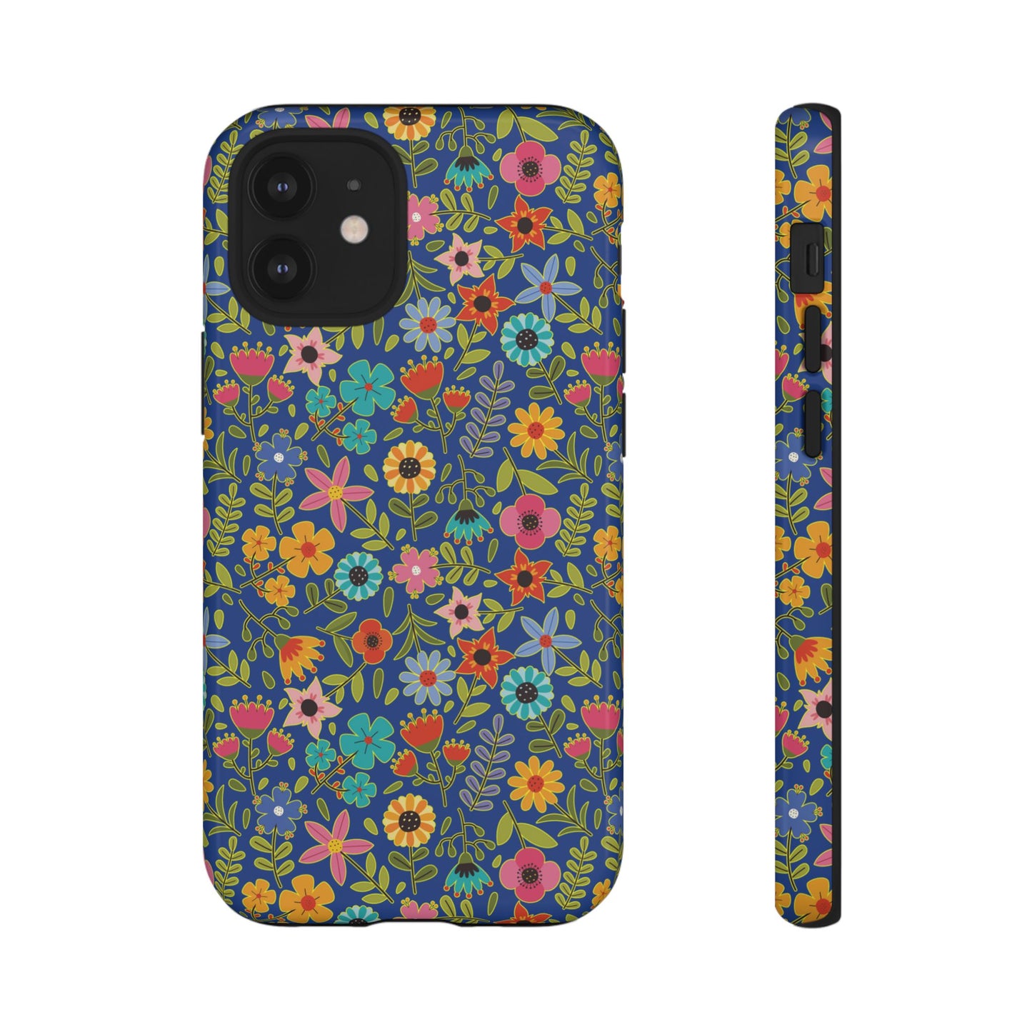 Playful Spring flowers - blue - Tough Cases