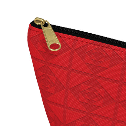 Embossed Geometric Pattern - Accessory Pouch w T-bottom