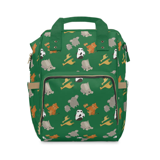 Koalas, Pandas, Giraffes, and Elephants OH MY!  - large print - Multifunctional Diaper Backpack