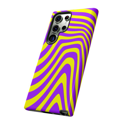 Retro wavy - yellow and purple - Tough Cases