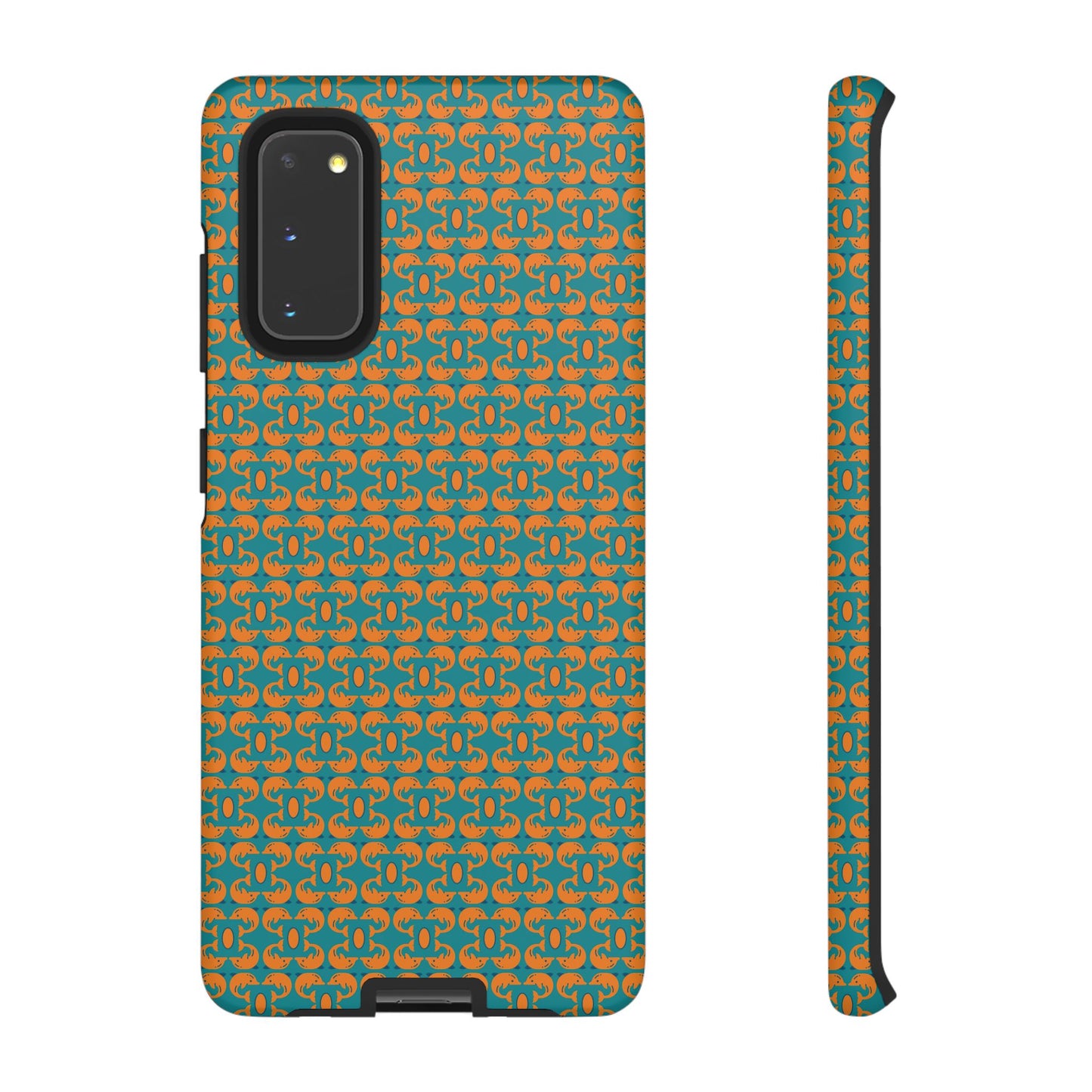 Playful dolphins - Orange - Aqua 008E97 - Tough Cases