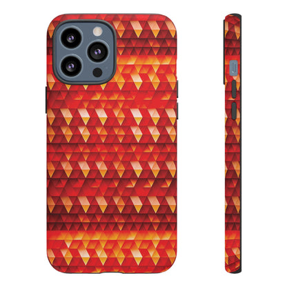 Geometric Flame - Red Triangles - Boston University Red d00000 - Tough Cases