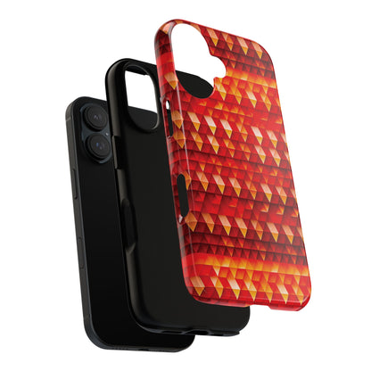 Geometric Flame - Red Triangles - Boston University Red d00000 - Tough Cases