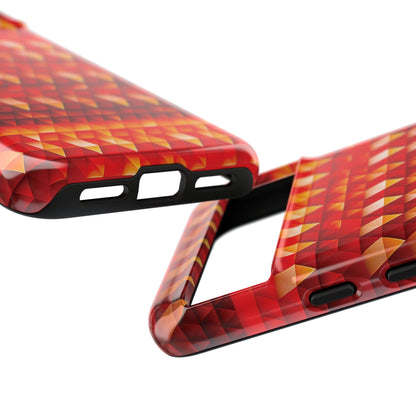 Geometric Flame - Red Triangles - Boston University Red d00000 - Tough Cases