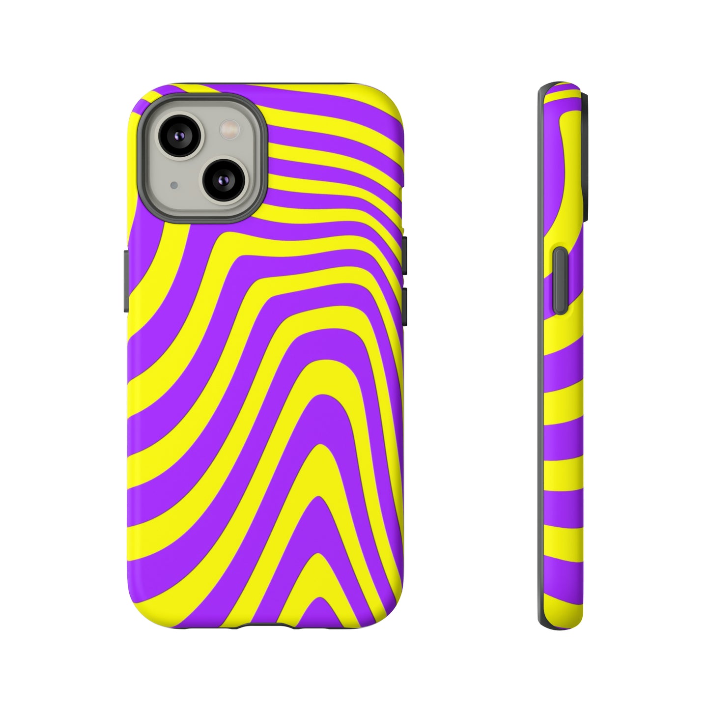 Retro wavy - yellow and purple - Tough Cases