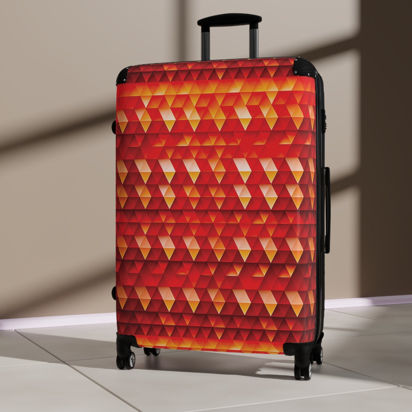 Geometric Flame - Red Triangles - Suitcase