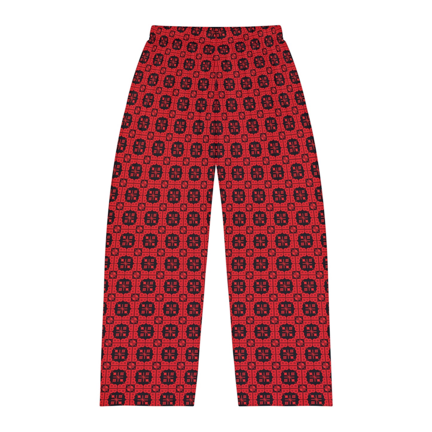 Letter Art - B - Red - Black 000000 - Men's Pajama Pants (AOP)