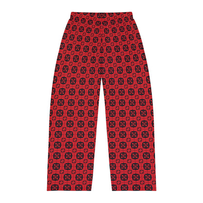 Letter Art - B - Red - Black 000000 - Men's Pajama Pants (AOP)