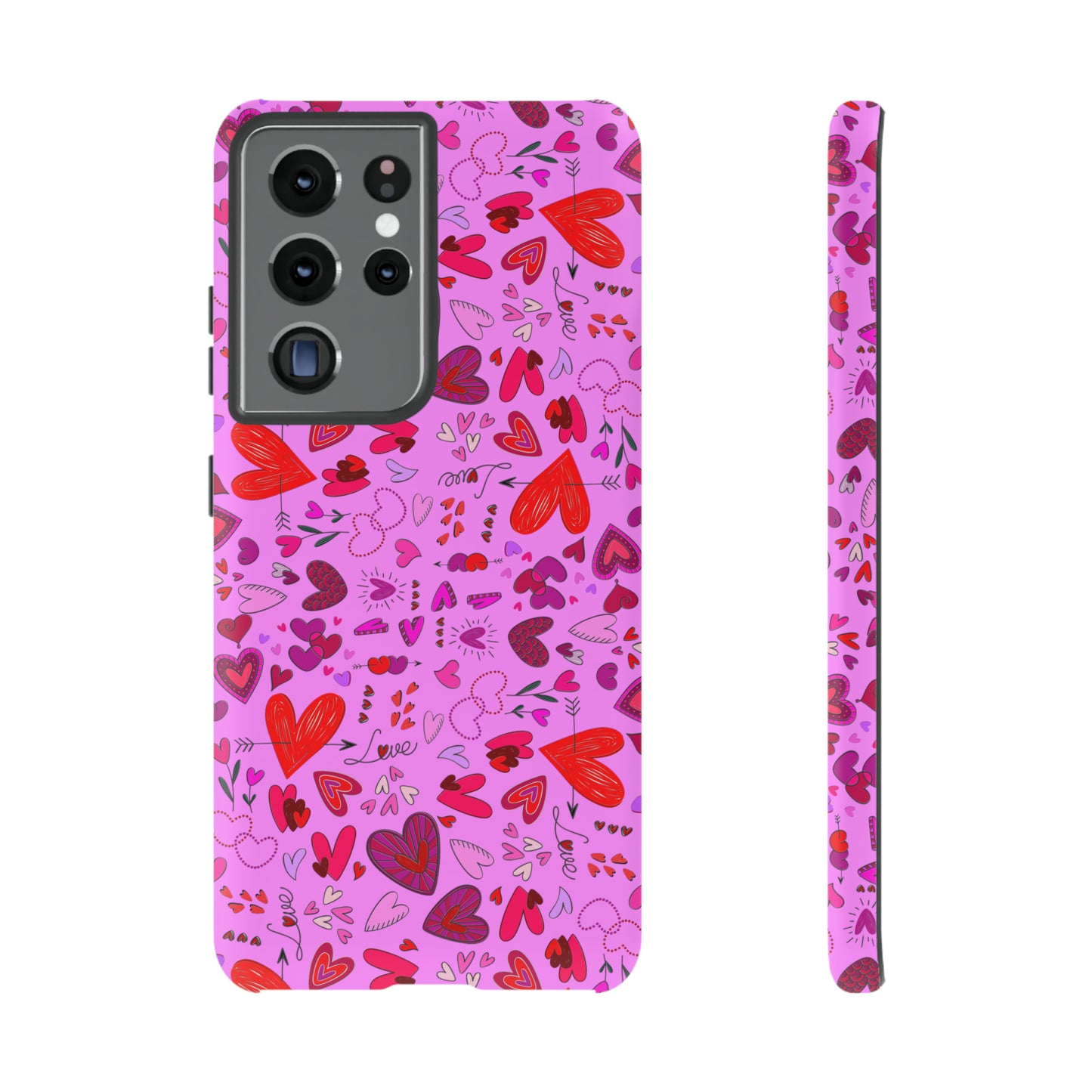 Heart Doodles - Fuschia Pink ff8eff - Tough Cases