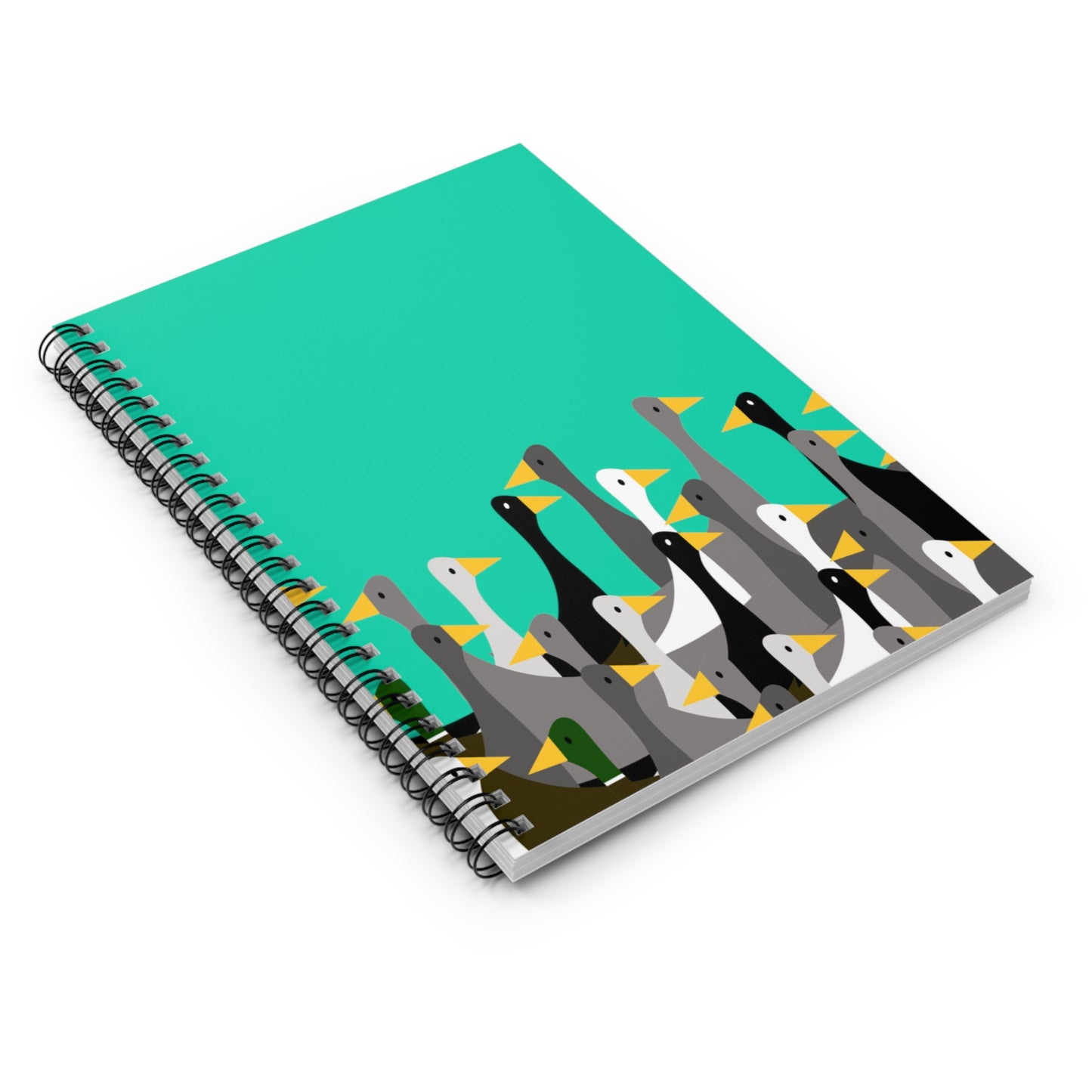 Not as many ducks - Turquoise 12d3ad - Spiral Notebook - Ruled Line