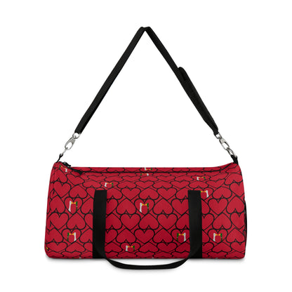 Ducks in hearts - Fire Engine Red c8092e - Duffel Bag