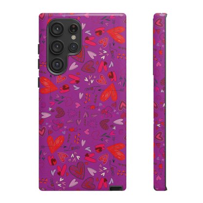 Heart Doodles - Deep Magenta B805AE - Tough Cases