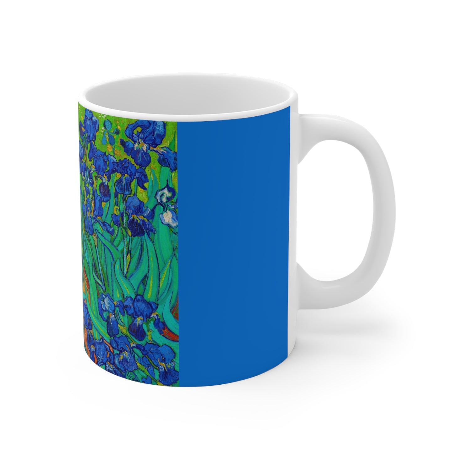 Irises - 1889 - van Gogh - Navy Blue 0075d6 - Mug 11oz