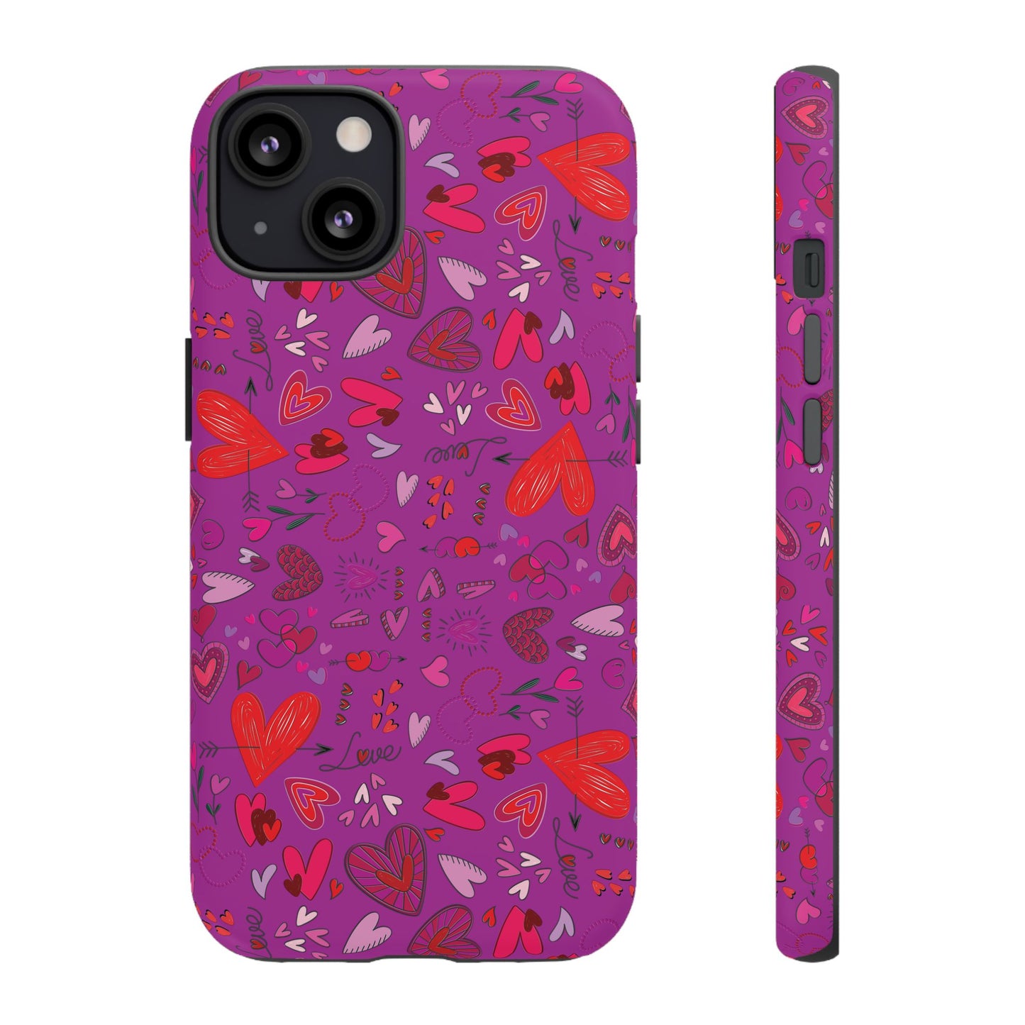 Heart Doodles - Deep Magenta B805AE - Tough Cases