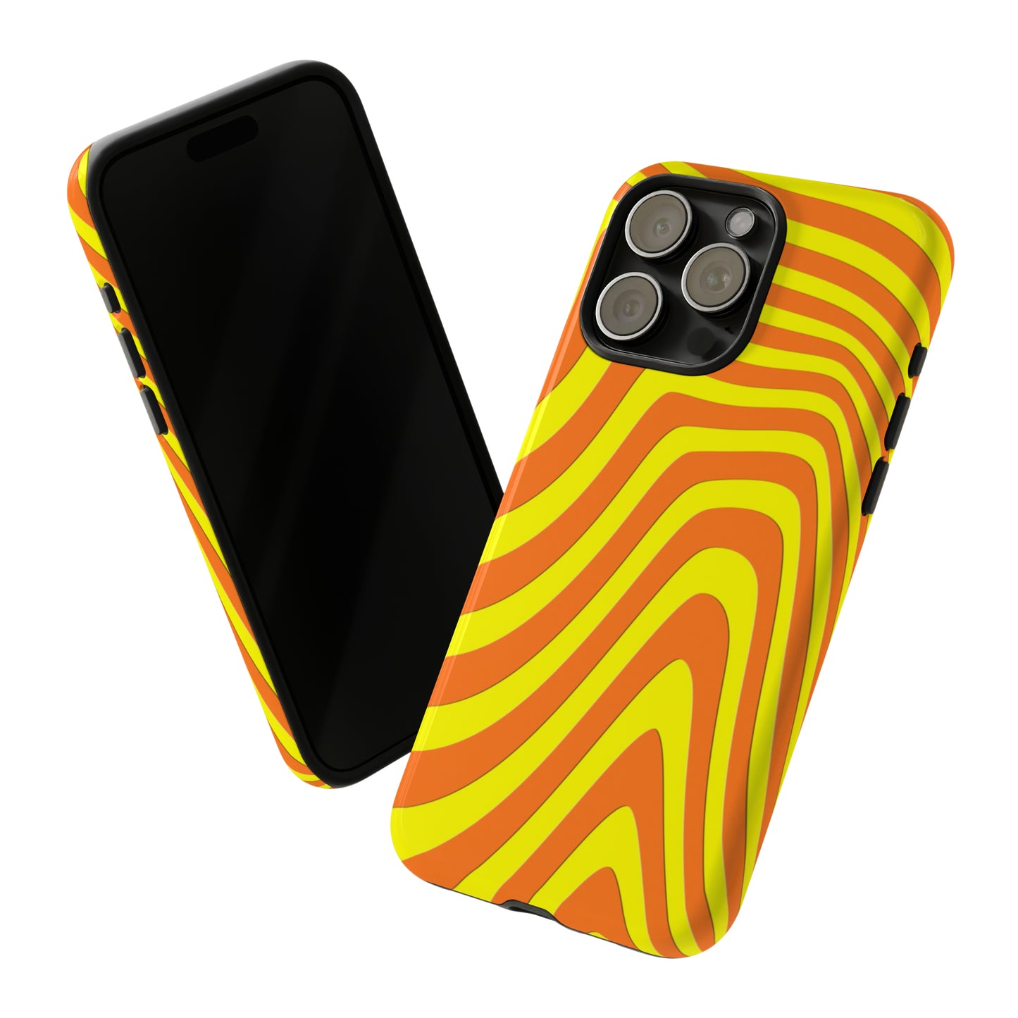 Retro wavy - yellow and orange - Tough Cases