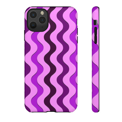 Vertical retro wavy purple and pink - Tough Cases