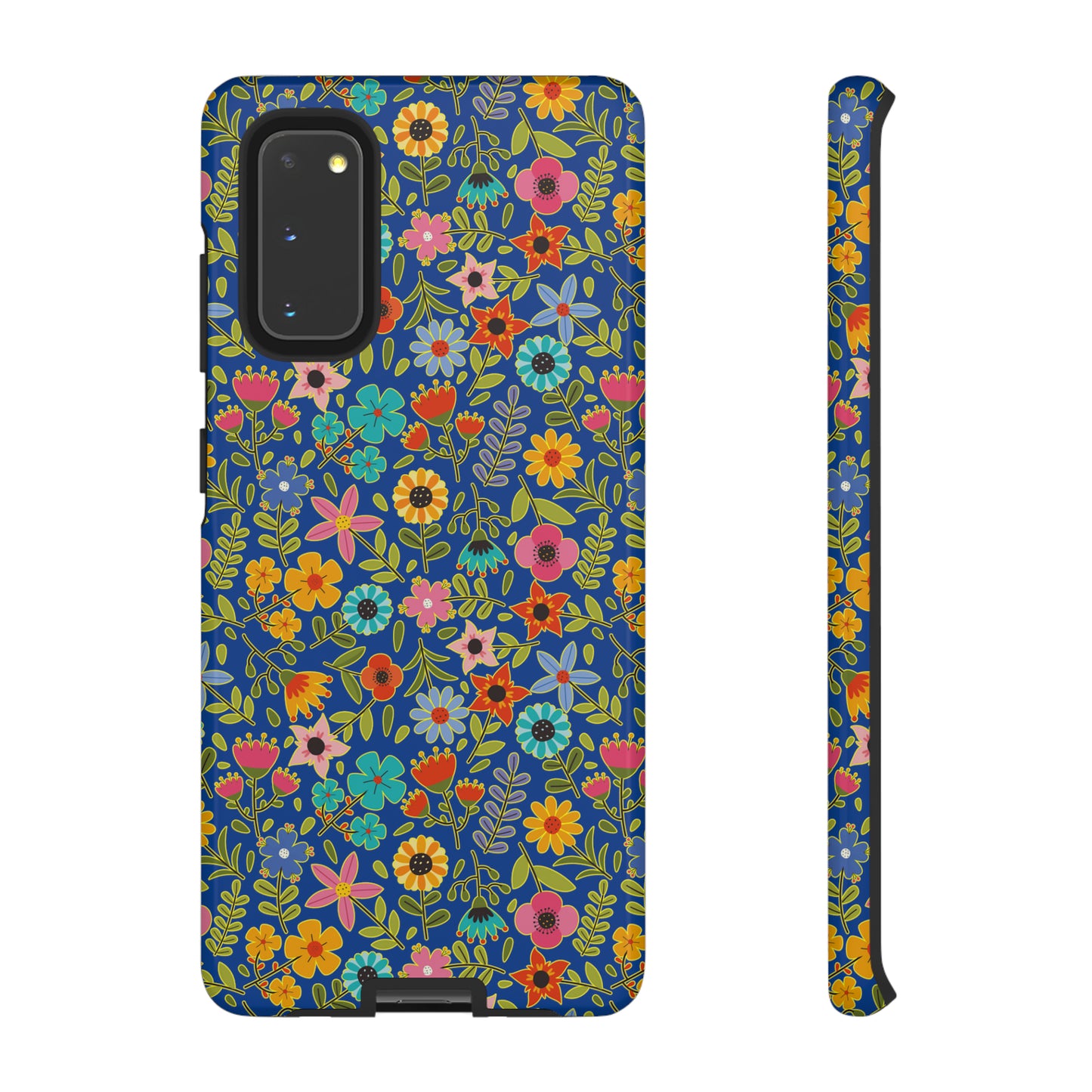 Playful Spring flowers - blue - Tough Cases