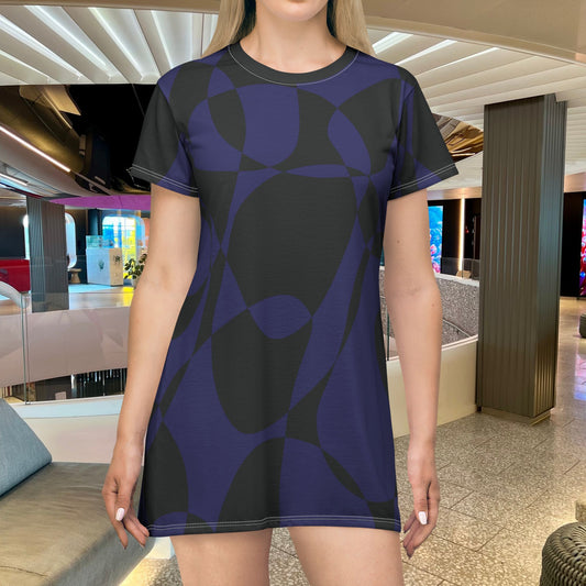 Sapphire Swirl - Black - T-Shirt Dress