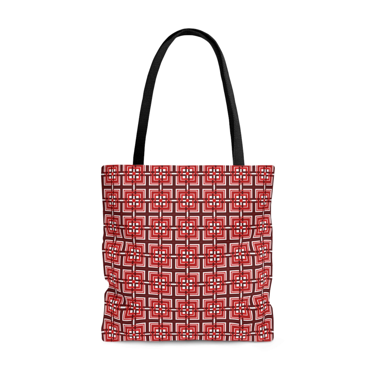 Small Intersecting Squares - Red - White ffffff - Tote Bag