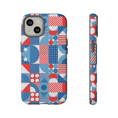 Red White and Blue Bold Pattern - BIG - Oil Paint Texture - Tough Cases