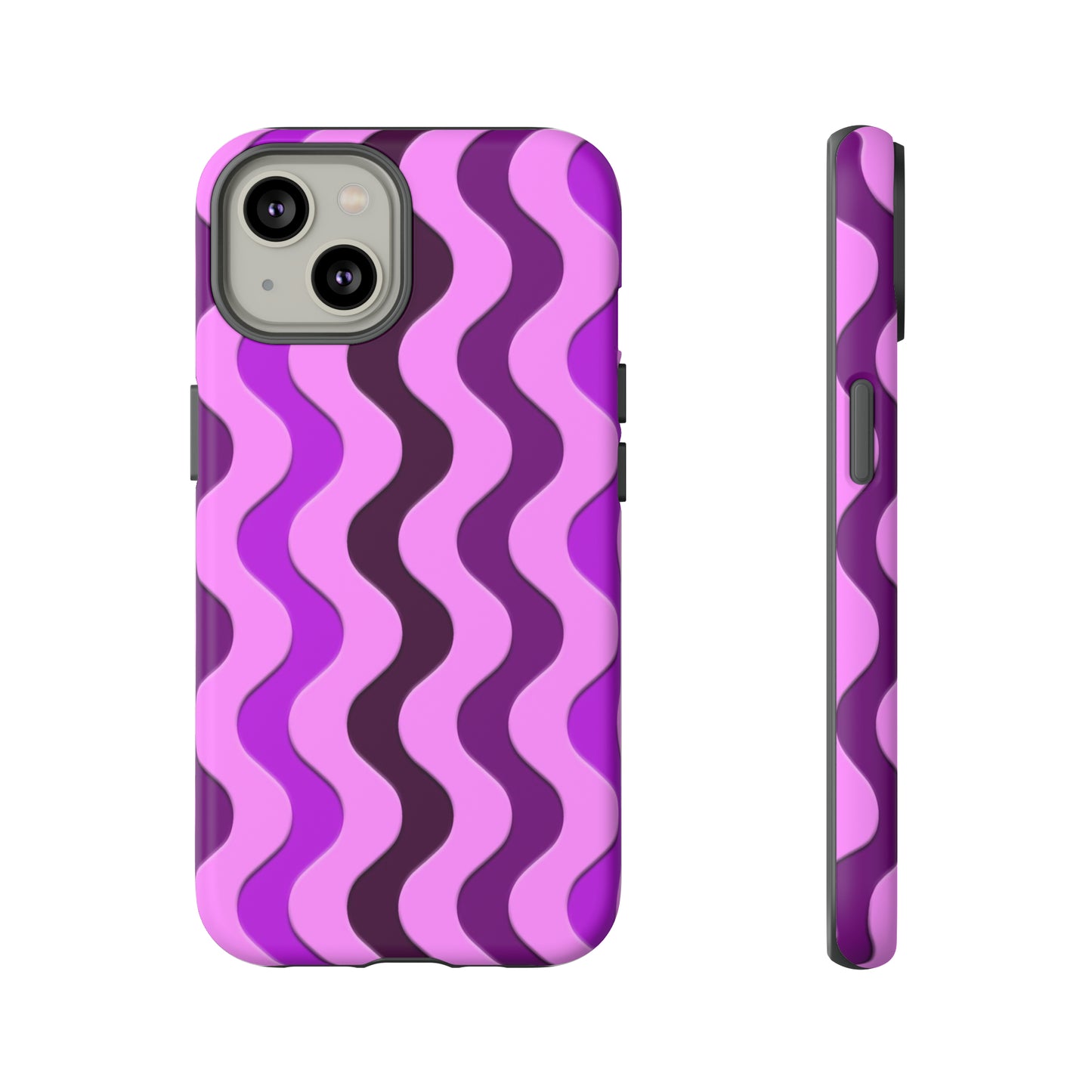 Vertical retro wavy purple and pink - Tough Cases