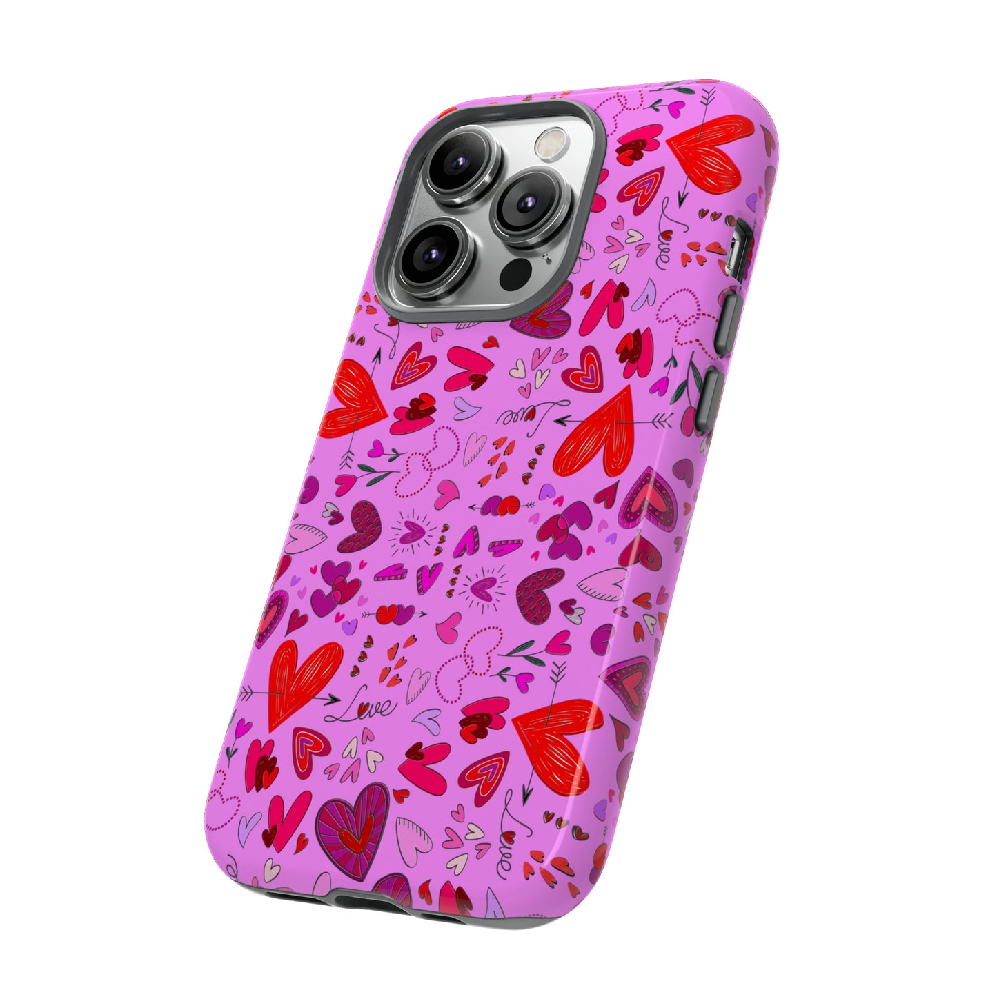 Heart Doodles - Fuschia Pink ff8eff - Tough Cases