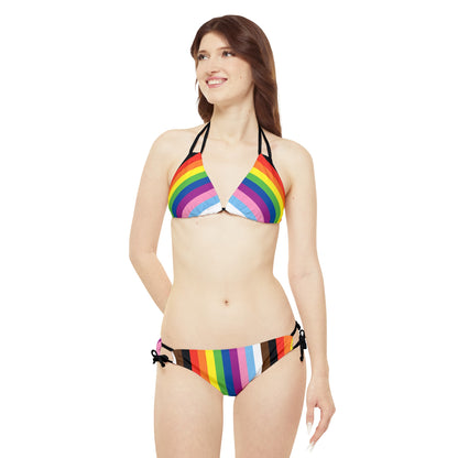 Rainbow Stripes - Pride - Strappy Bikini Set