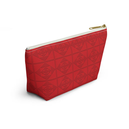 Embossed Geometric Pattern - Accessory Pouch w T-bottom