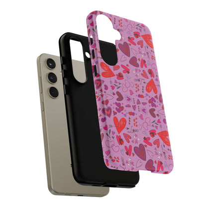 Heart Doodles - Fuschia Pink ff8eff - Tough Cases