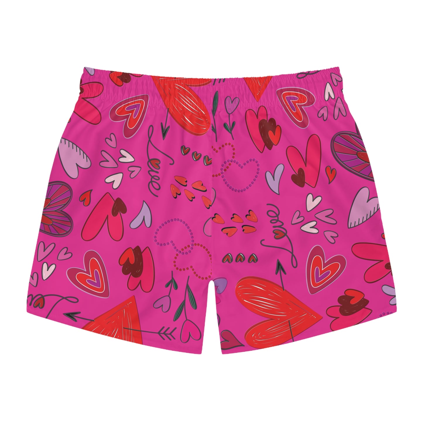 Hearts Doodle - Mean Girls Lipstick ff00a8 - Swim Trunks