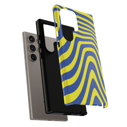 Retro wavy - yellow and blue - Tough Cases