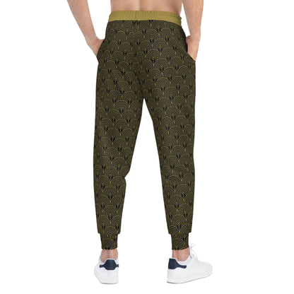 Art Deco 10 - Black 000000 Gold b29b4d - Athletic Joggers (AOP)