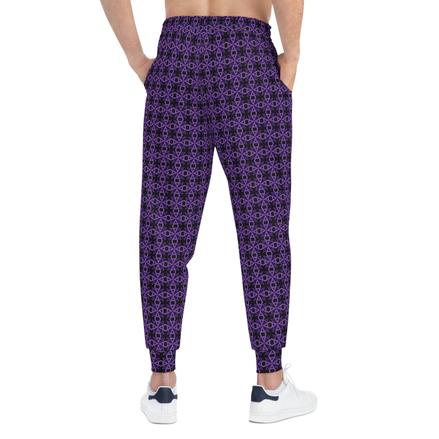 Letter Art - A - Purple - Black 000000 - Athletic Joggers (AOP)