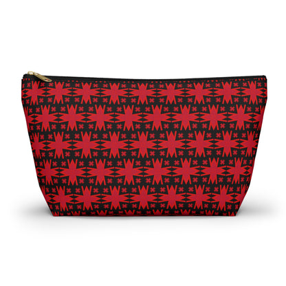 Letter Art - M - Red - Black 000000 - Accessory Pouch w T-bottom