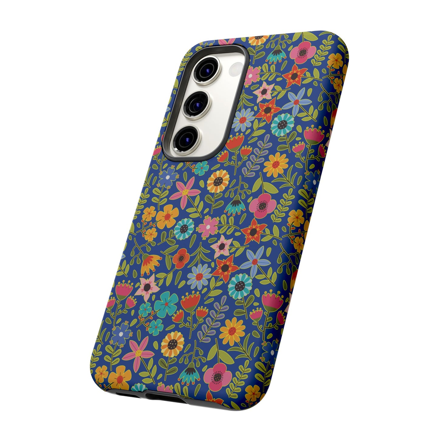 Playful Spring flowers - blue - Tough Cases